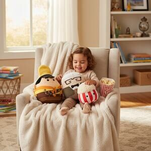 Disney Squishmallows Lot of 3 toys Movie UP Old Guy and Kid plus Popcorn